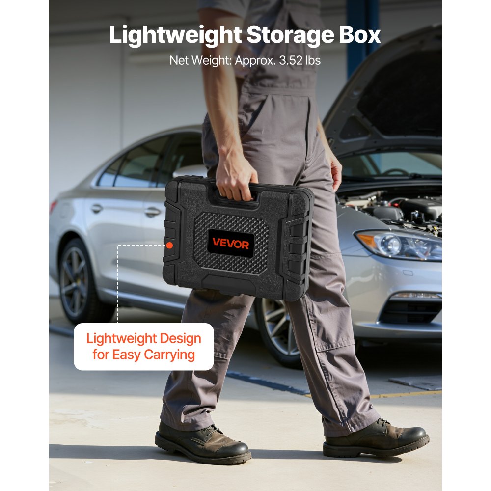 VEVOR Engine Cylinder Compression Tester Kit, Pressure Gauge Range of 0-100 PSI, Automotive Leak Down Tester Kit with 4 Adapters, 2 Metal Tubes, Pressure Check & Leakage Rate Test on Cars, Motorcycles