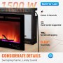Chimenea eléctrica VEVOR Chimenea lineal 36'' Montada en la pared o empotrada con control remoto