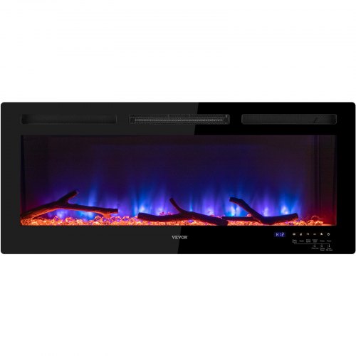 VEVOR Electric Fireplace Linear Fireplace 42'' Wall-mounted or Recessed w/Remote