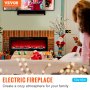 VEVOR Electric Fireplace, 50-inch Recessed and Wall Mounted, Fit for 2 x 4 and 2 x 6 Stud, Adjustable Flame Colors and Speed with Remote Control & Timer, Compatible for Alexa, 1500 W, Black