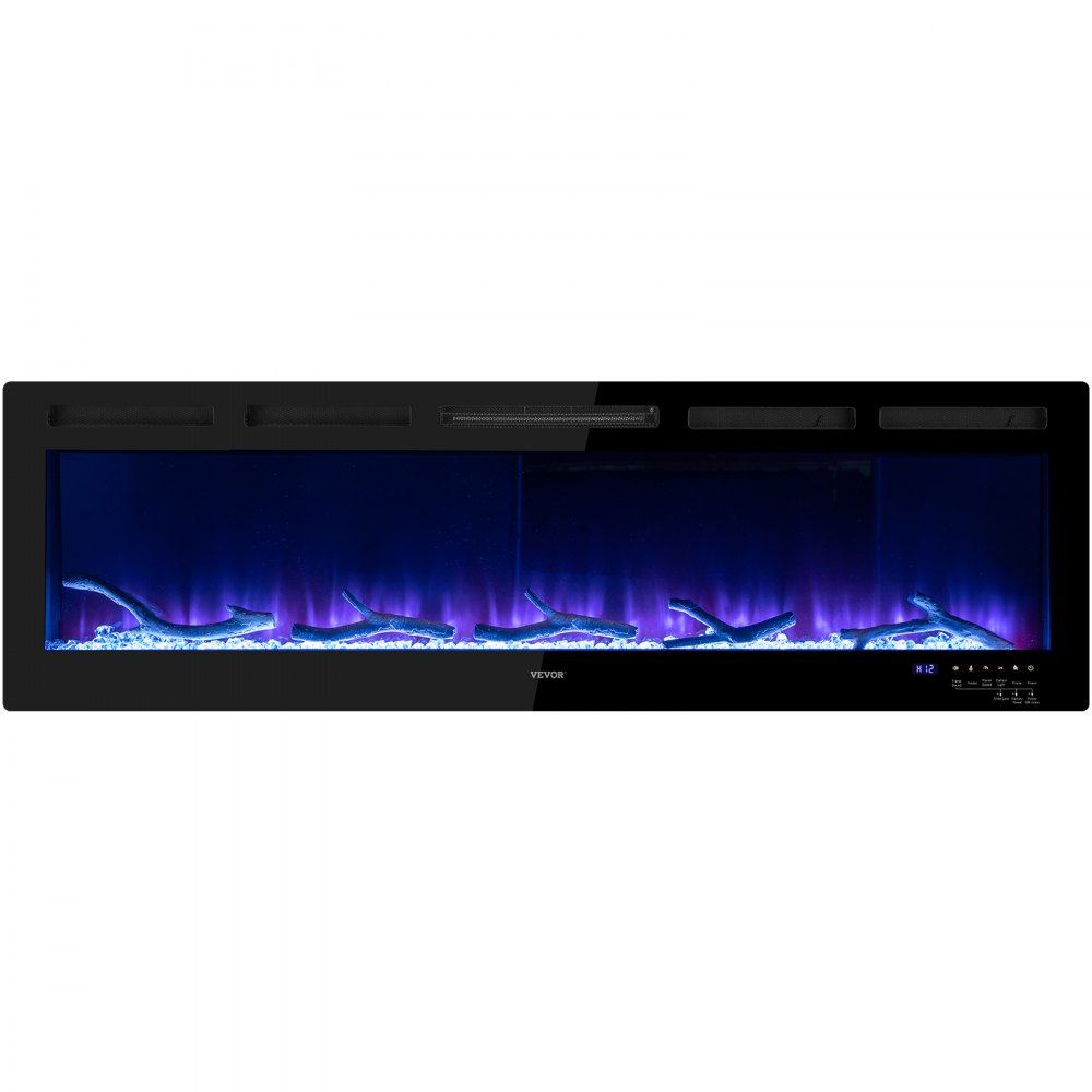 VEVOR Electric Fireplace Linear Fireplace 60'' Wall-mount/Recessed Voice Control