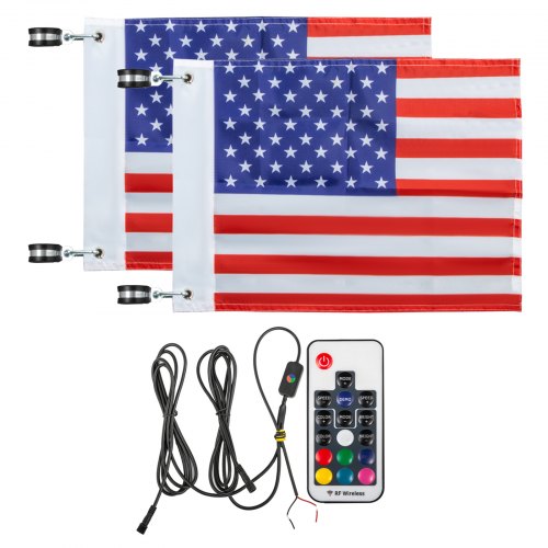 VEVOR 2PC 4FT LED Whip Lights RGB Color Lighted Whips for UTV ATV 20 Colors,5 Levels,23 Modes,10 Speed Options,Weatherproof,Off-Road Whip RF Wireless Remote for UTV ATV Polaris Accessories RZR