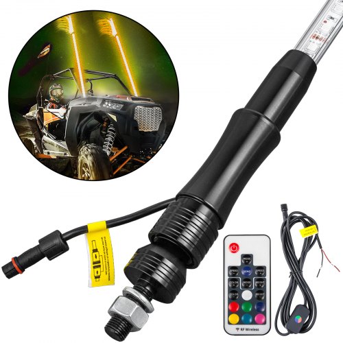 VEVOR Led Whip Lights for UTV 5ft Light Whip 1pc Off-Road Whip Remote Wireless Control LED Whips for Sand Dune Buggy UTV ATV Polaris Accessories RZR