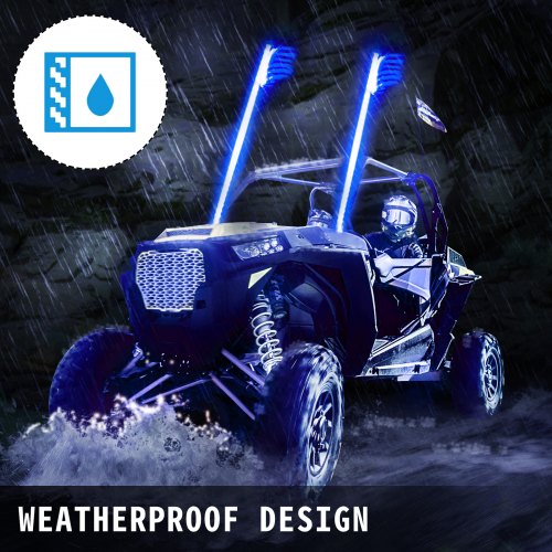 VEVOR 2PC 3FT 360°Spiral LED Whip Lights RGB Color Lighted Whips Dancing/Chasing Light Antenna LED Whips Weatherproof, RF Wireless Remote for Sand Dune UTV ATV RZR Off-Road Trucks Jeep 4X4