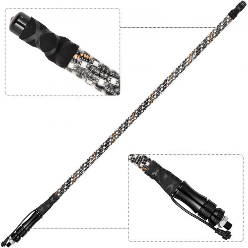 VEVOR 1PC 6FT 360°Spiral LED Whip Lights RGB Color Lighted Whips for UTV ATV 21 Modes,20 Colors,5 Levels,Weatherproof,Off-Road Whip RF Wireless Remote for UTV ATV Polaris Accessories RZR