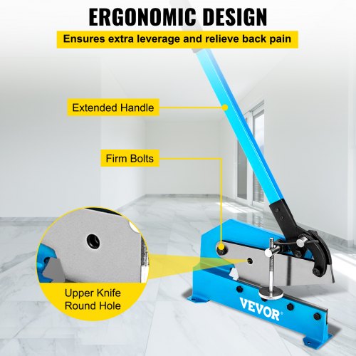 VEVOR Hand Plate Shear 5", Manual Metal Cutter Cutting Thickness1/4 Inch Max, Metal Steel Frame Snip Machine Benchtop 7/16 Inch Rod, for Shear Carbon Steel Plates and Bars
