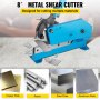 8&quot; VEVOR hand plate shear cutting metal sheets, rebar, copper, steel, and aluminum plates.