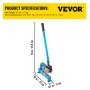 VEVOR hand plate shear specifications with dimensions and weight.