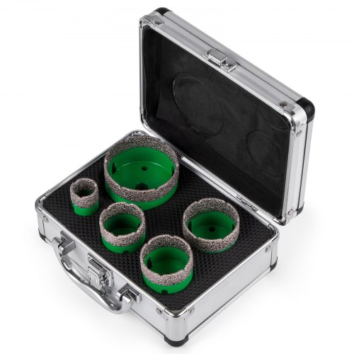 VEVOR 5 Pcs Diamond Hole Saw Set Diamond Drill Core Bits, M14 22/35/40/50/65 MM Hole Saw Cutter Drill Bits, Cutting Tools Point-Accurate Drilling for Tiles Marble Glass Granite