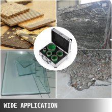 VEVOR 5 STK Diamanthulsavsæt Diamantborekernebor med savklinge, 22/35/40/50/65MM M14 Gevind carborundum Granit Granit
