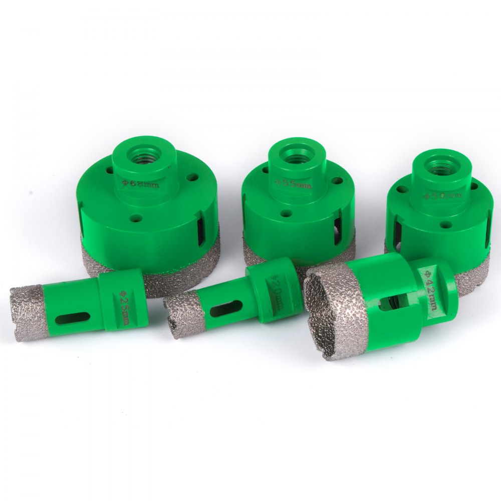 6 PCS Diamond Hole Saw Set Drill Core Bits M14 20/25/42/50/55/68 mm