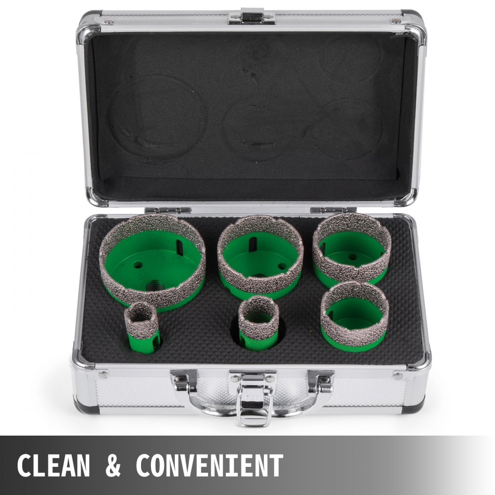 6 PCS Diamond Hole Saw Set Drill Core Bits M14 20/25/42/50/55/68 mm
