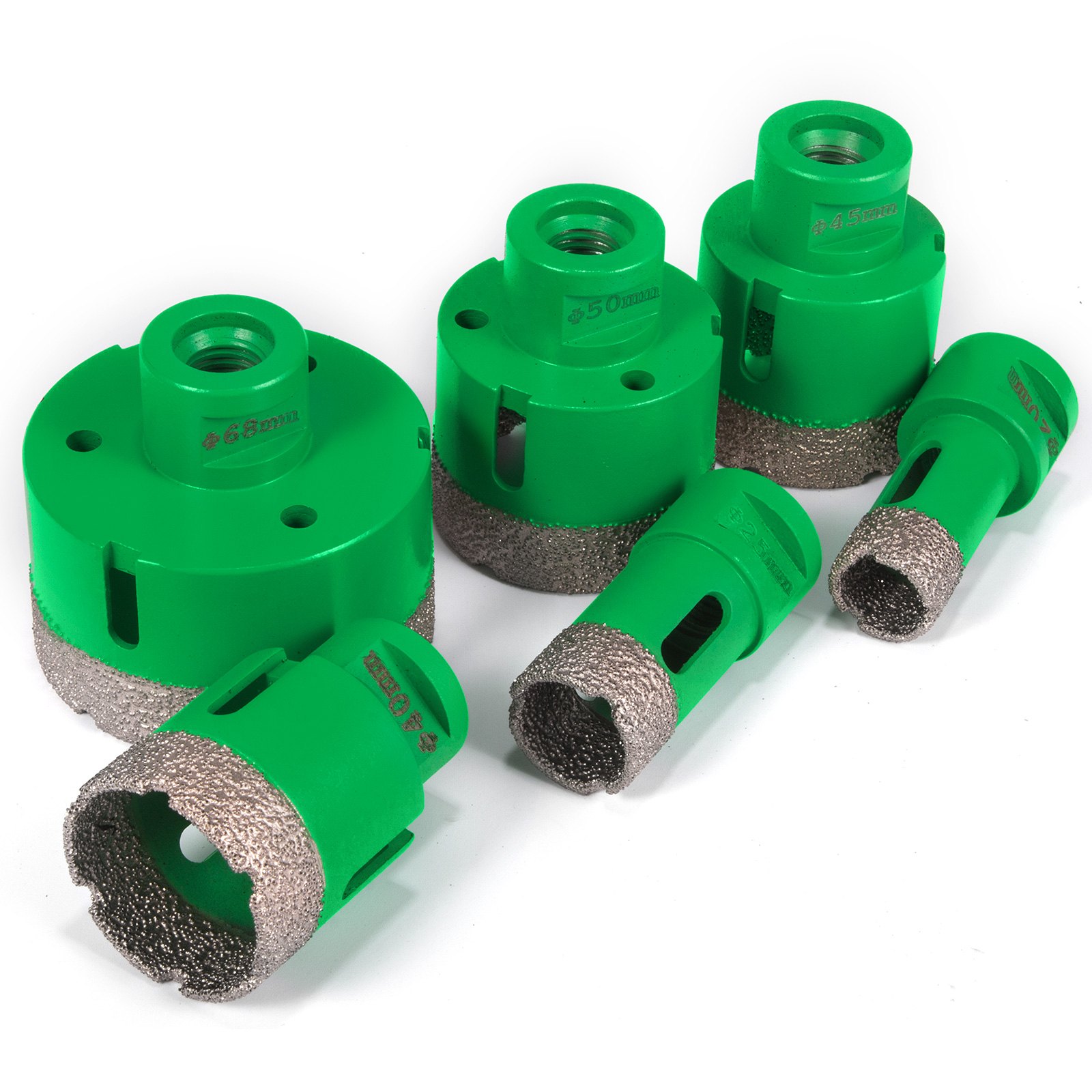 Cloche Trépan Diamant Scie 6Pcs 20/25/40/45/50/68 mm Foret Diamanté Filetage de Montage M14 Ensemble de Forets Propre Pratique avec Boîte pour Boîte