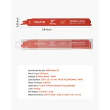 VEVOR Reciprocating Saw Blades 25 Pack 14/18 TPI Bi-Metal for Cutting Metals