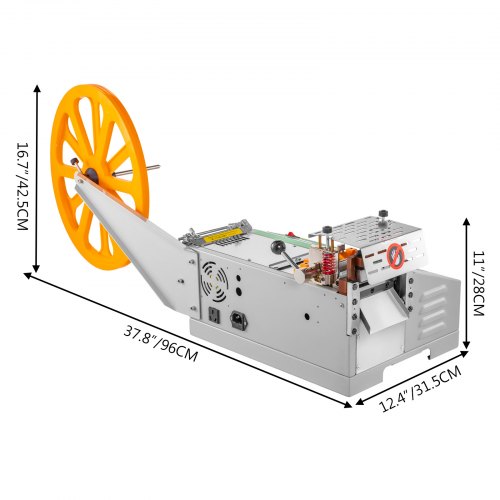 VEVOR Automatic Hot and Cold Tape Cutting Machine Digital Belt Cutter 100mm/3.9in Cutting Width for Nylon Webbing Ribbon Velcro Zipper Elastic Belt