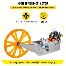 VEVOR Automatic Cold Tape Cutting Machine Digital Belt Cutter 95mm/3.7in Cutting Width for Plastic Webbing Ribbon Velcro Zipper Elastic Belt