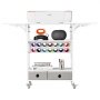 VEVOR - Carrito con ruedas para manualidades y mesa de almacenamiento, compatible con máquinas Cricut, mesa Cricut plegable con laterales plegables, organizador de almacenamiento con ruedas para manualidades con 14 soportes para rollos de vinilo y 2 cajones