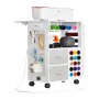 Rolling Craft Cart and Storage Table with 15 Vinyl Roll Holders 2 Drawers White