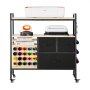 VEVOR Rolling Craft Cart and Storage Table, Compatible with Cricut Machines, Crafting Table Organization Workstation, Craft Rolling Storage Organizer with 20 Vinyl Roll Holders and 3 Drawers, Black