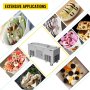 VEVOR Commercial Rolled Ice Cream Machine, 2800W Stir-Fried Ice Cream Roll Maker 2 Pans, Stainless Ice Cream Roll Machine w/ Refrigerated Cabinet 10 Boxes, Yogurt Cream Maker for Bar Café Snack Stand