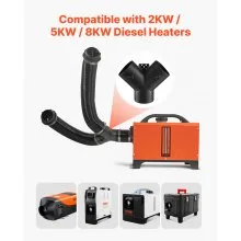 VEVOR Diesel Heater Pipe Duct Vent Kit 3-inch Parking Heaters Air Ducts Vent Kit