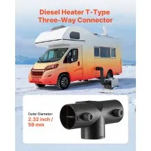 VEVOR Diesel Heater Connector 2.32 inch T-shape 3 Way Air Vent Connectors