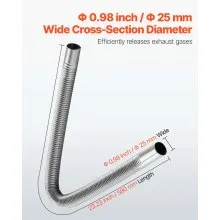 VEVOR Exhaust Hose 23.6 inch Diesel Heater Flexible Exhaust Pipe with 2 Clamps