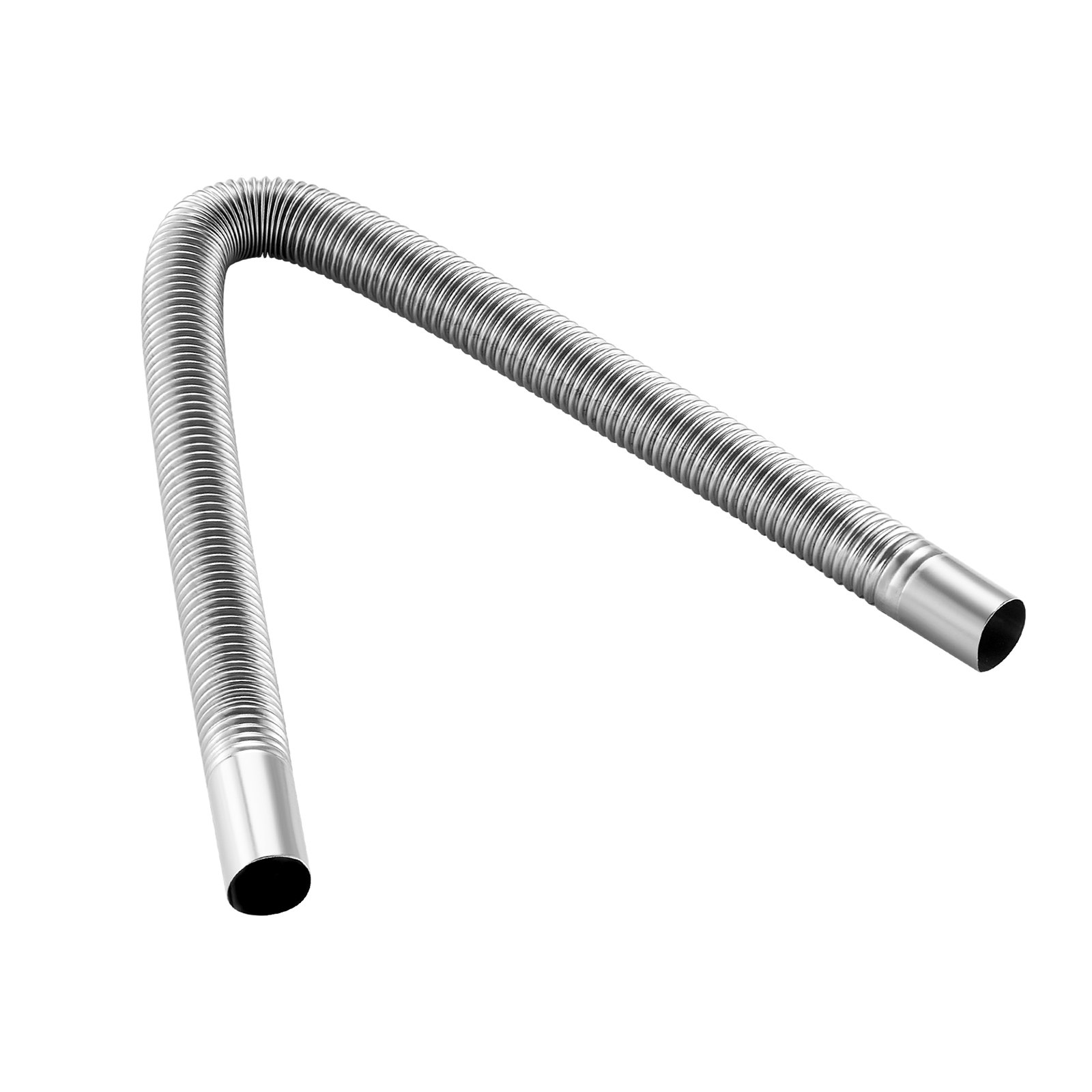 VEVOR Exhaust Hose, 600mm Diesel Heater Flexible Exhaust Pipe, Stainless Steel Exhausts Hoses with 2 Hose Clamps, Air Diesel Parking Heater Exhausts Hoses Line for 2KW 5KW 8KW Diesels Heaters