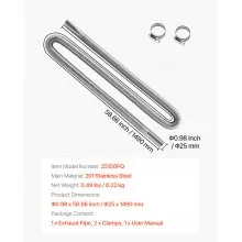 VEVOR Exhaust Hose 58.7 inch Diesel Heater Flexible Exhaust Pipe with 2 Clamps