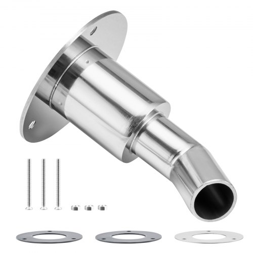 VEVOR Thru Hull Exhaust Skin Fitting, 0.94 inch Diesel Heater Exhaust Skin Fitting, Elbow Hull Exhausts Pipe Socket Replacement with Screws, Nuts & Gasket for Diesel Heaters, 316 Stainless Steel