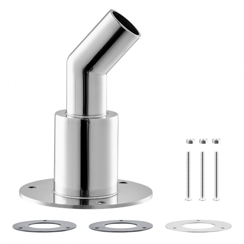 VEVOR Thru Hull Exhaust Skin Fitting, 24mm Diesel Heater Exhaust Skin Fitting, Elbow Hull Exhausts Pipe Socket Replacement with Screw, Nuts & Gasket for 2KW 5KW 8KW Diesel Heaters, 316 Stainless Steel