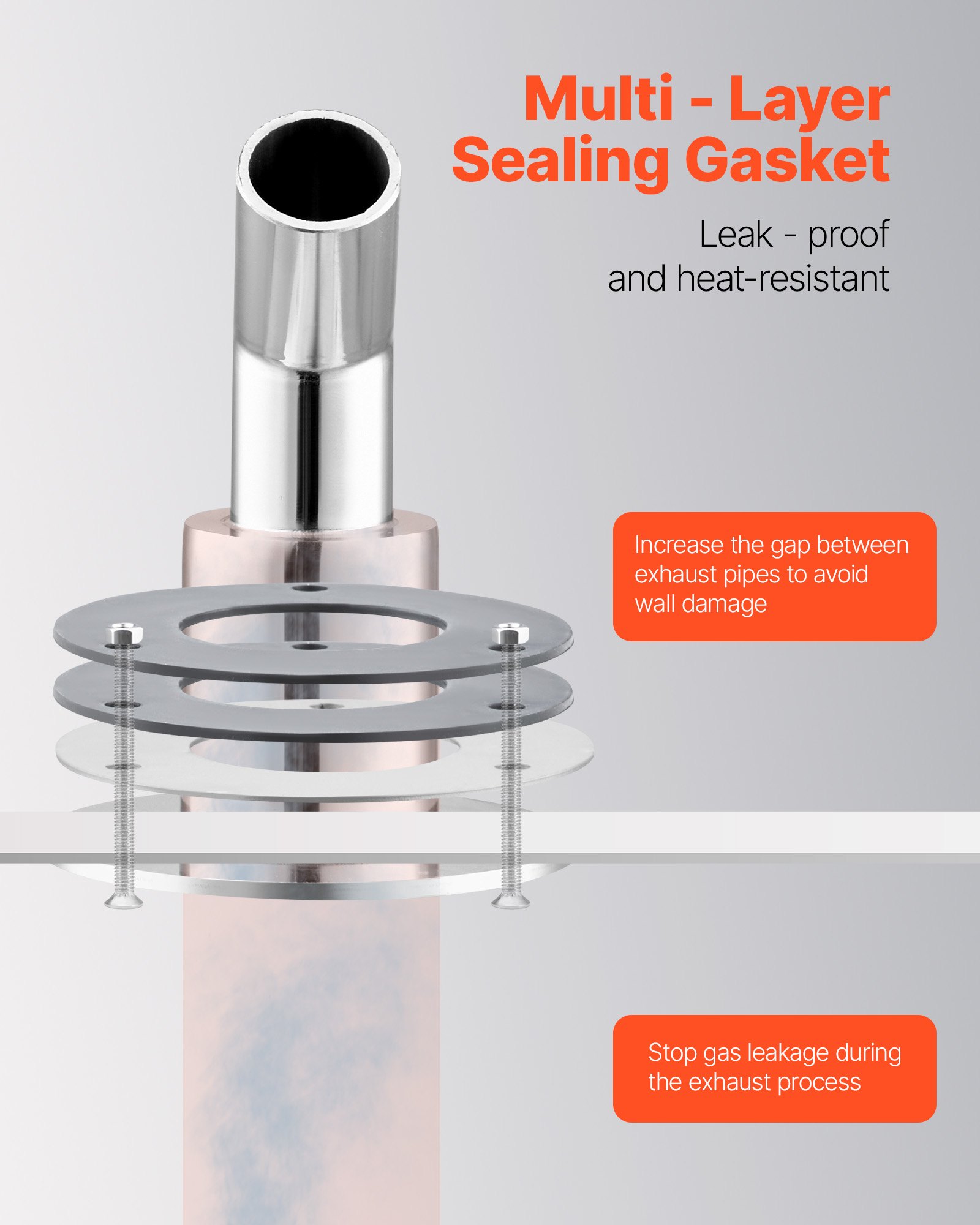 VEVOR Thru Hull Exhaust Skin Fitting, 24mm Diesel Heater Exhaust Skin Fitting, Elbow Hull Exhausts Pipe Socket Replacement with Screw, Nuts & Gasket for 2KW 5KW 8KW Diesel Heaters, 316 Stainless Steel