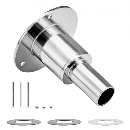 VEVOR Thru Hull Exhaust Skin Fitting, 0.94 inch Diesel Heater Exhaust Skin Fitting, Straight Thru Hull Exhausts Skins Fits Kit with Screws, Nuts & Gasket for Diesel Heaters, 316 Stainless Steel