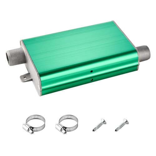 VEVOR Diesel Heater Muffler, 24mm Diesel Heater Muffler Upgrade, Parking Heaters Mufflers Fit with 2 Clamps and Screws, Aluminum Alloy Upgraded Exhaust Pipe Mufflers Silencer for 2KW 5KW 8KW Diesels