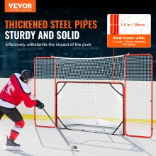 But de hockey VEVOR avec filet de protection et cibles pour rue, filet de hockey extérieur en acier 72