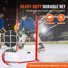 But de hockey VEVOR avec filet de protection et cibles pour rue, filet de hockey extérieur en acier 72