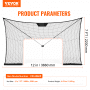 VEVOR Hockey Goal Backstop Net Hockey Street Sport Target Netting Outdoor 12x7FT