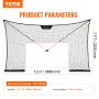 VEVOR Hockey Goal Backstop Net Street Hockey Sport Target Netting Outdoor 3.7x2.1 m