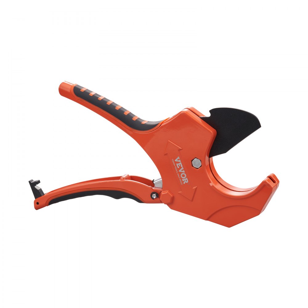 VEVOR PVC Pipe Cutter, 0-2-1/2" O.D. Ratcheting PVC Pipe Cutter, Heavy Duty Tube Cutting Tool with Spare SK5 Blade for PVC, CPVC, PP-R, PEX, PE, Rubber Hoses