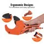 VEVOR PVC Pipe Cutter, 0-2-1/2" O.D. Ratcheting PVC Pipe Cutter, Heavy Duty Tube Cutting Tool with Spare SK5 Blade for PVC, CPVC, PP-R, PEX, PE, Rubber Hoses