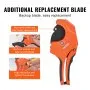 VEVOR PVC Pipe Cutter, 0-2-1/2" O.D. Ratcheting PVC Pipe Cutter, Heavy Duty Tube Cutting Tool with Spare SK5 Blade for PVC, CPVC, PP-R, PEX, PE, Rubber Hoses