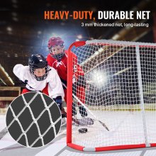 Filet de hockey de rue pour jeunes VEVOR, but de hockey intérieur et extérieur en acier pour enfants 54"x44