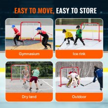 VEVOR Youth Street Hockey Net Indoor Outdoor Steel Hockey Goal for Kids 54"x44