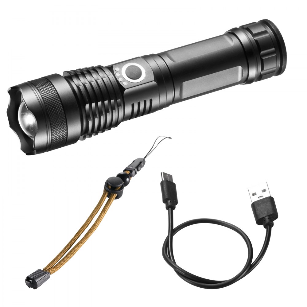 VEVOR 10000 Lumen High Lumens Flashlight, 5 Lighting Modes Rechargeable