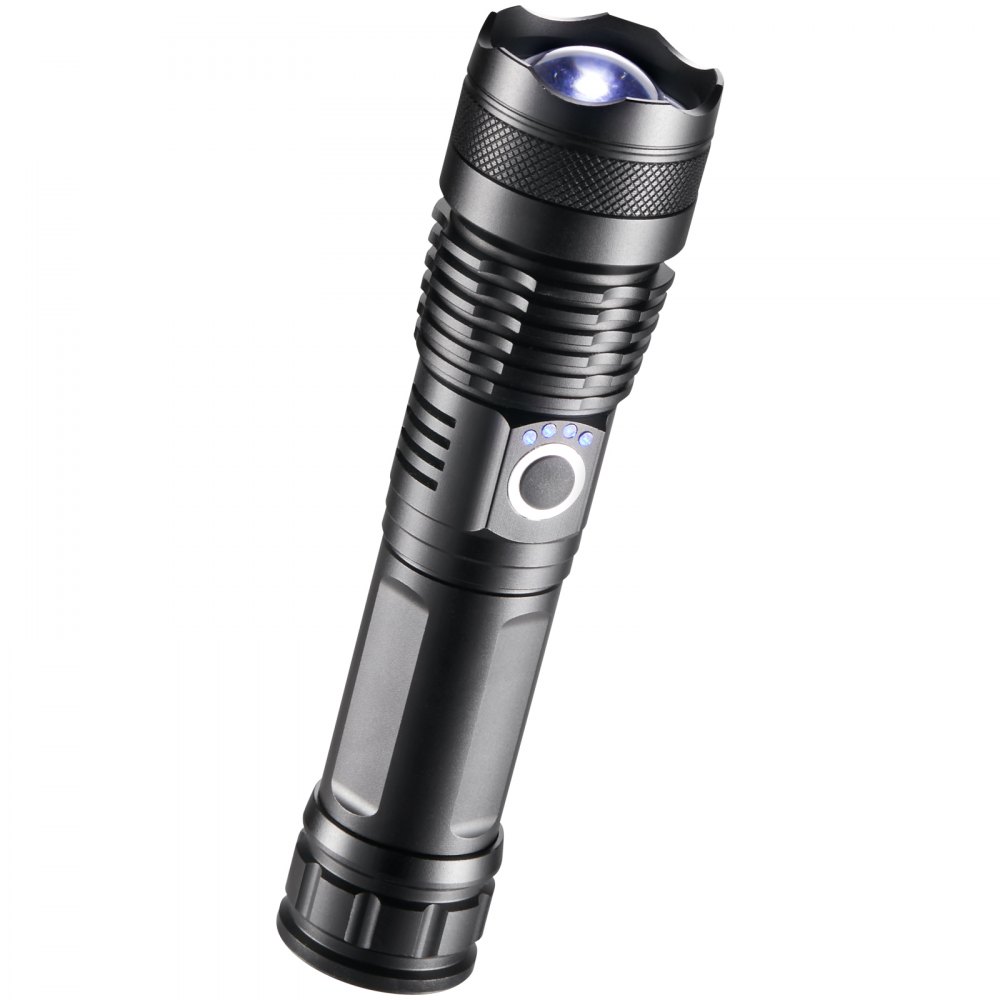 VEVOR 10000 Lumen High Lumens Flashlight, 5 Lighting Modes Rechargeable, IPX4 LED Waterproof Flashlight, Powerful aluminum alloy Handheld Flashlight for Camping Hiking Biking Fishing Night Running