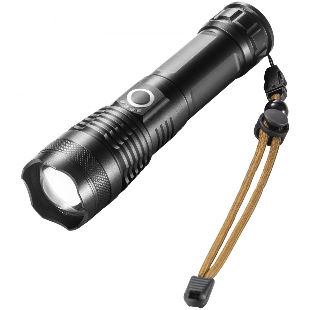 VEVOR 10000 Lumen High Lumens Flashlight, 5 Lighting Modes Rechargeable, IPX4 LED Waterproof Flashlight, Powerful aluminum alloy Handheld Flashlight for Camping Hiking Biking Fishing Night Running