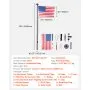 VEVOR Flag Pole, 20ft Heavy Duty Sectional Flagpole Kit with 136 LED Solar Light for Outside House In Ground, Outdoor Aluminum Flagpole with 3x5 American Flag for Yard, Residential, Commercial, Black