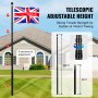 VEVOR 20FT Telescopic Flagpole Kit Heavy Duty Aluminum Flag Pole British Black