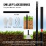 VEVOR 20FT Telescopic Flagpole Kit, Heavy Duty Aluminum Alloy Flag Pole Kit in Ground for Outside, 3 Display Modes Flagpole with Professional Accessories, Black