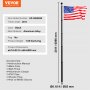 VEVOR 20FT Telescopic Flagpole Kit, Heavy Duty Aluminum Alloy Flag Pole Kit in Ground for Outside, 3 Display Modes Flagpole with Professional Accessories, Black